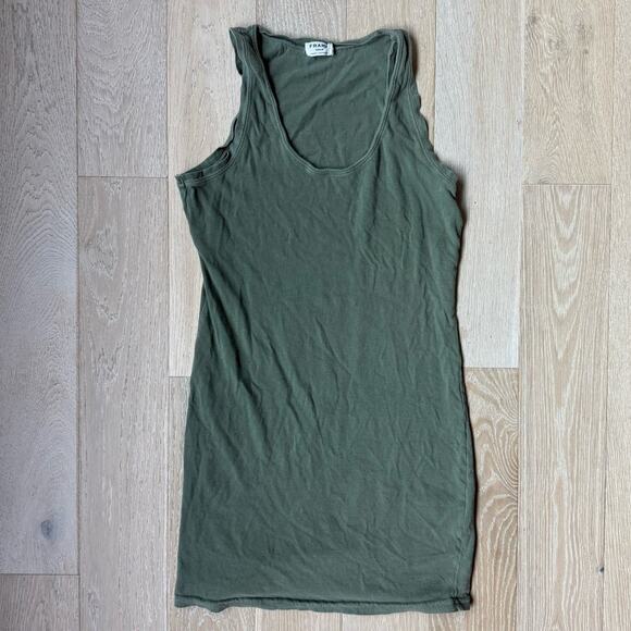 $159 Frame Denim Faded Army Green Short Mini Casual Tank Dress - S - Picture 2 of 5